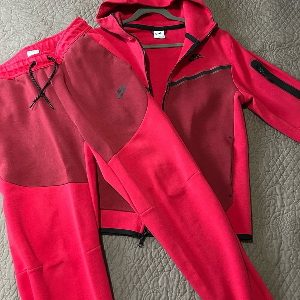 Nike Red and Black Tracksuit